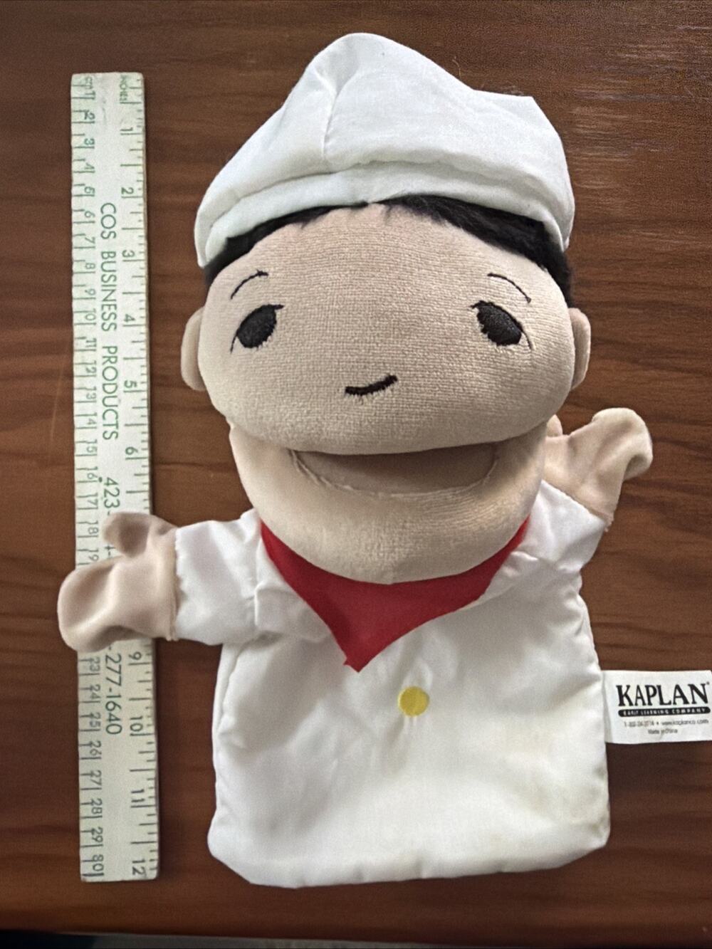 Kaplan Early Learning Kids Hand Puppet Chef Pretend Play 12 Inches